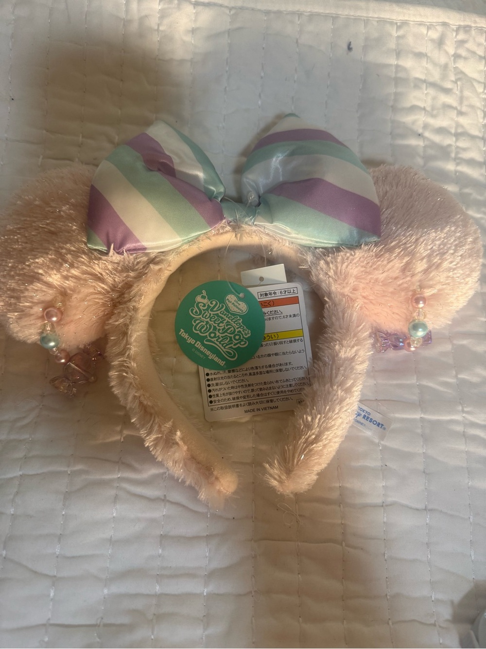 Tokyo Disneyland Minnie Ears Headband Vanellope Sweet Pop World Pastel Candy NWT - Picture 1 of 5